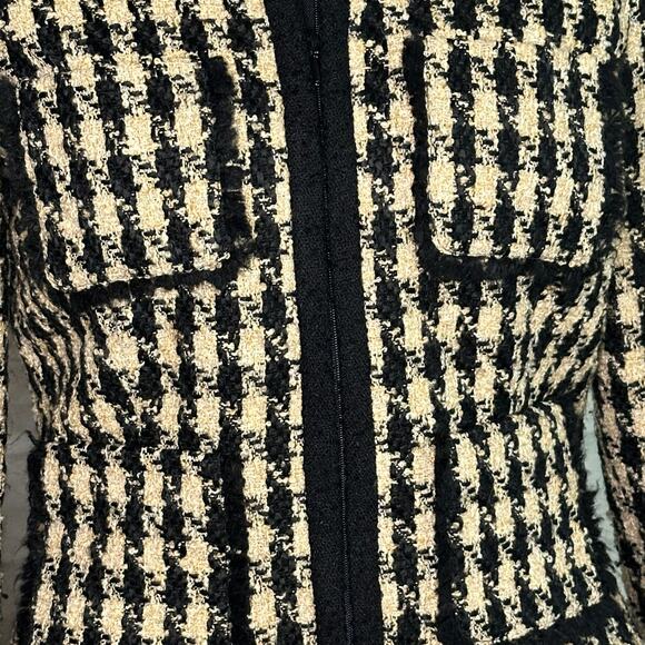 Talbots Black and Brown Houndstooth Wool Blend Skirt Suit, Size 4p, Pre-owned - Picture 2 of 9